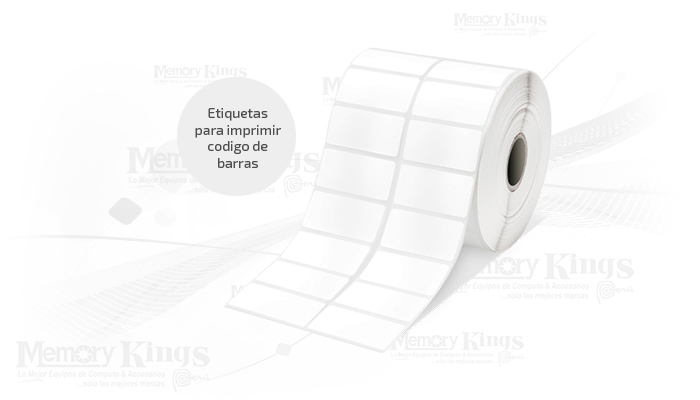 Rollo de Etiquetas de papel para Impresora de Codigo de Barras 1 x 2 por 1500 etiquetas